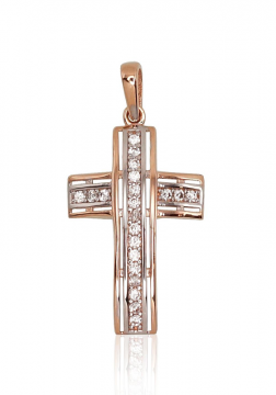 Kreuz Anhänger aus Rotgold 585° 