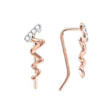 Earrings in red gold with cubic zirconia 