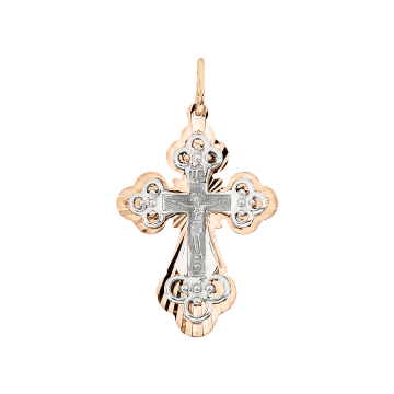 Kreuzanhänger aus Rot/ Weißgold 585° 