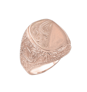 Man's ring in red gold of 585 assay value 