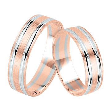 Обручальное кольцо в красном с белым золоте 585 пробы 