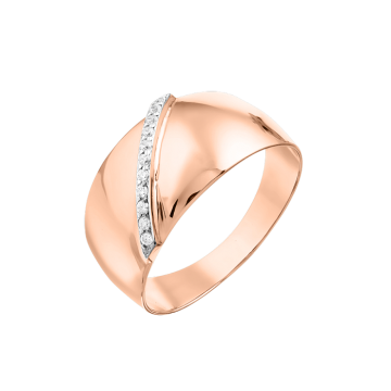 Damenring aus Rotgold 585° mit Zirkonia 