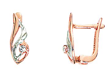 Kinder Ohrringe aus Rotgold 585° mit Zirkonia 