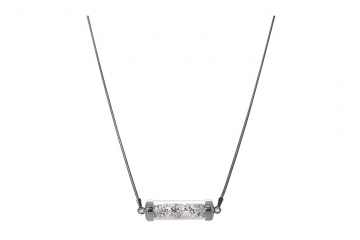 Silver necklace with jewelry glass 