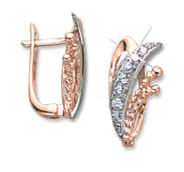Ohrhänger aus Rot/ Weißgold 585° mit Zirkonia 