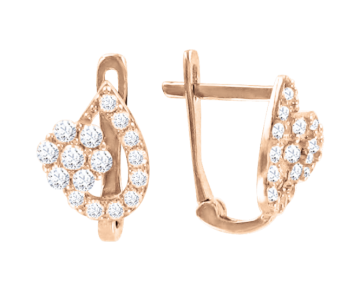 Kinder Ohrhänger aus Rotgold 585° mit Zirkonia 