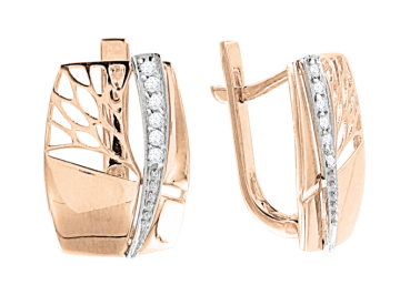 Ohrhänger aus Rotgold 585° mit Zirkonia 