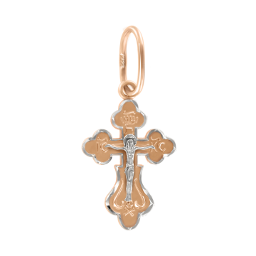 Kreuzanhänger aus Rot/ Weißgold 585° 