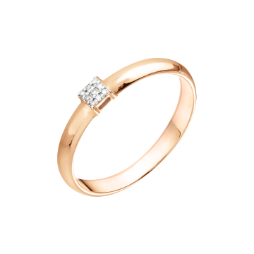 Damenring aus Rotgold 585° mit Brillanten 