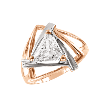 Damenring aus Rotgold 585° mit Zirkonia 