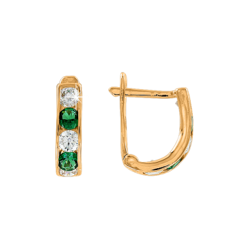 Kinder Ohrhänger aus Gelb gold 585° mit Zirkonia 