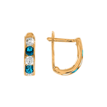 Gelb gold 585° Kinder Ohrhänger mit Zirkonia 