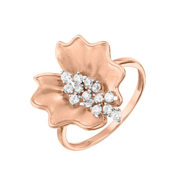 Damenring aus Rotgold 585° mit Zirkonia 