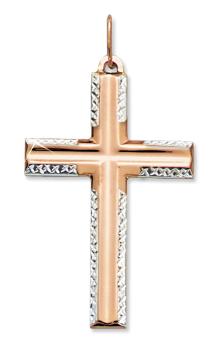 Kreuz Anhänger aus Rot/ Weißgold 585° 