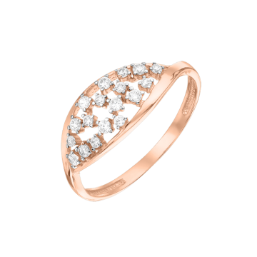 Damenring aus Rotgold 585° mit Zirkonia 