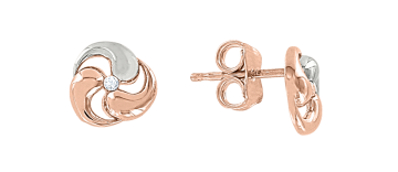 Kinder Ohrstecker aus Rotgold 585° mit Zirkonia 
