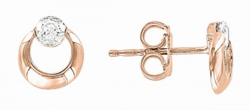 Kinder Ohrstecker aus Rotgold 585° mit Zirkonia 