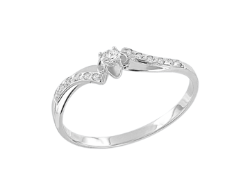 Weiß Gold 585° Damenring mit Brillanten 