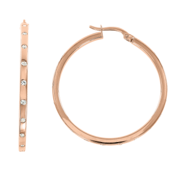 Earrings in red gold with cubic zirconia 