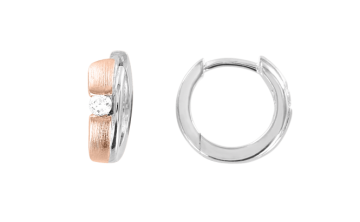 Ohrringe aus Silber 925° Rotgold vergoldet mit Zirkonia 