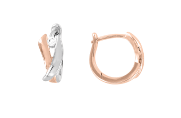 Ohrringe aus Silber 925° Rotgold vergoldet mit Zirkonia 