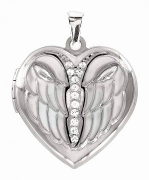 Anhänger Medallion 925er Sterling Silber mit Zirkonia, Emalie 