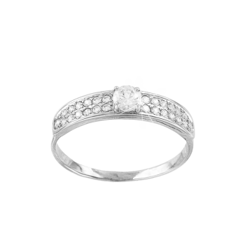 Weißgold 585° Damenring mit Zirkonia 