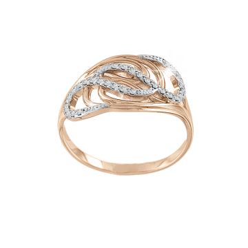 Damenring aus Rotgold 585° mit Zirkonia 