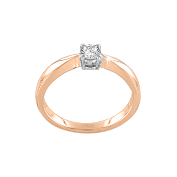 Damenring aus Rotgold 585° mit Brillanten 