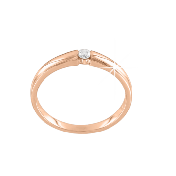 Damenring aus Rotgold 585° mit Brillanten 