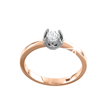 Damenring aus Rotgold 585° mit Zirkonia 