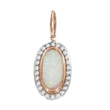 Anhänger aus Rotgold 585° mit Opal, Zirkonia 