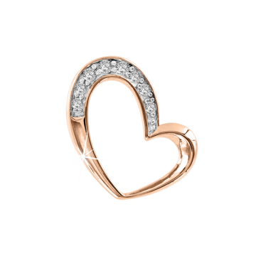 Anhänger aus Silber 925° mit Rotgold vergoldet mit Zirkonia 