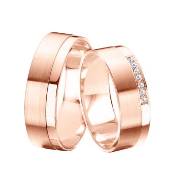 Wedding ring in red gold of 585 assay value 