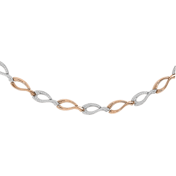 Браслет из красного золота 585 пробы с фианитами 