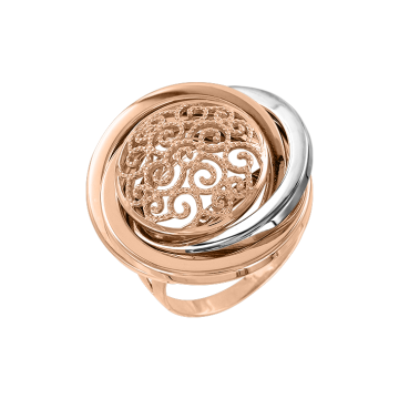 Rot/ Weißgold 585° Damenring 