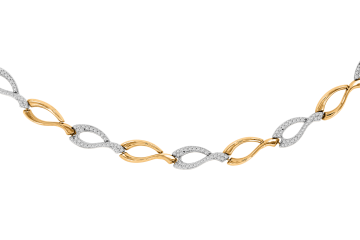 Collier oder als Armband Gelb-/Weißgold 