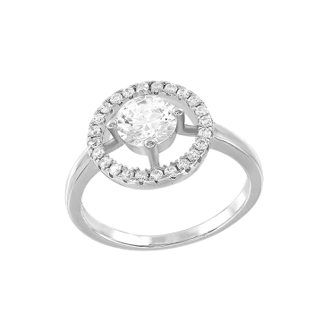 Damen-ring aus 925er Silber mit Zirkonia 