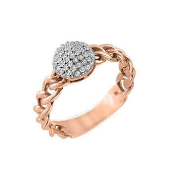 Damenring aus Rotgold 585° mit Zirkonia 