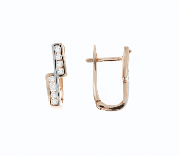 Kinder Ohrringe aus Rotgold 585° (14K) mit Zirkonia 