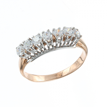 Damenring aus Rotgold 585° mit Zirkonia 