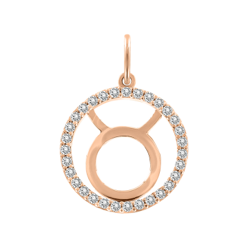 Anhänger Sternzeichen Stier aus Rotgold 585° mit Zirkonia 