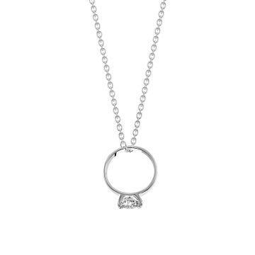 Silver chain and pendant with zirconia 