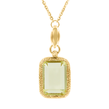 Collier aus Gelbgold 585° mit grünem Amethyst 