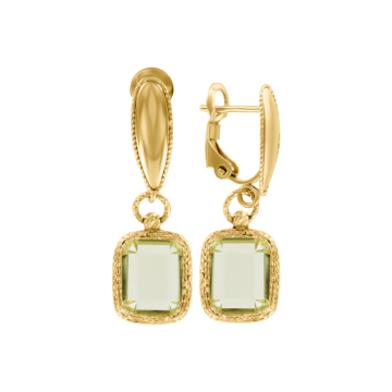 Gelb gold 585° (14K)  Ohrhänger mit grünen Amethysten 