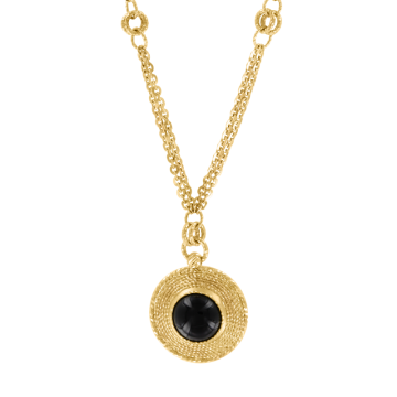 Collier aus Gelbgold 585°mit Onyx 
