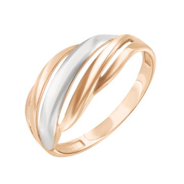 Lady´s ring in red and withe gold of 585 assay value 