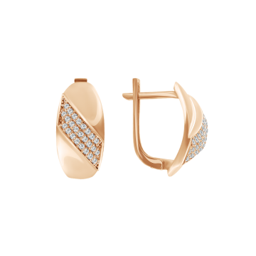 Ohrhänger aus Rotgold 585° mit Zirkonia 