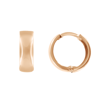 Earrings in red gold of 585 assay value 