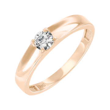 Damenring aus Rotgold 585° mit Zirkonia 